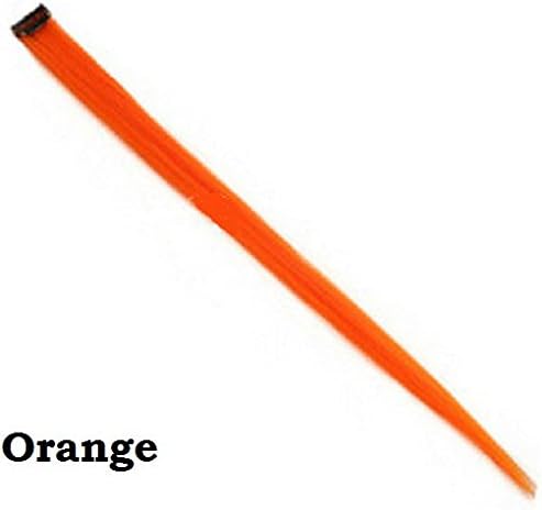 New Funky Colourful Streak 22 Clip in Hair Extensions Range colors party Lot Orange