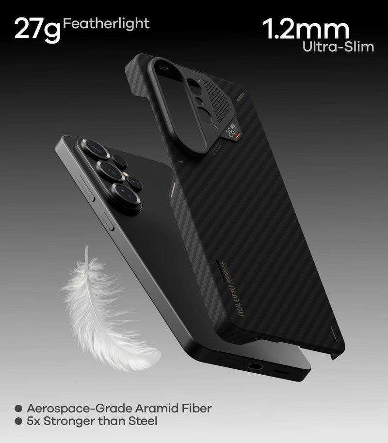Aulumu S26 Ultra Galaxy Aramid Fiber Magnetic Case | 1500D Ultra Slim Woven | Compatible with MagSafe | Passive Cooling Samsung Galaxy S26 Ultra Case - Image 3