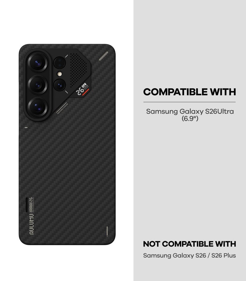 Aulumu S26 Ultra Galaxy Aramid Fiber Magnetic Case | 1500D Ultra Slim Woven | Compatible with MagSafe | Passive Cooling Samsung Galaxy S26 Ultra Case - Image 2