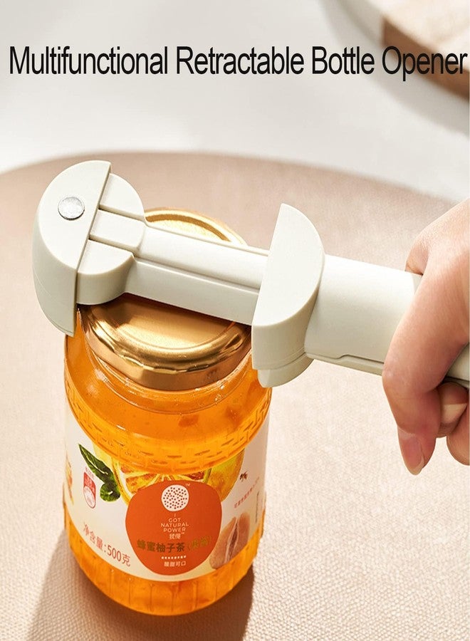 Desolio Multifunctional Retractable Bottle Opener - Adjustable Multifunctional Can Opener Jar Lid Gripper - 2024 New Jar Opener Bottle Opener for Weak Hands, Senior Arthritis (White) - Image 2