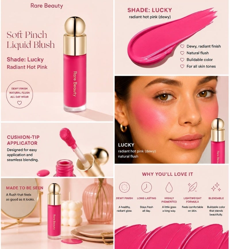 Soft Liquid Blush - Shade: Lucky (Radiant Hot Pink) - Image 2