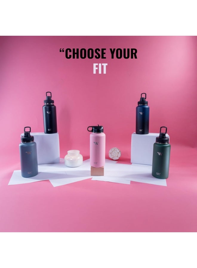 S2C Stainless Steel Water Bottle 1L (32oz) - Double Wall Vacuum Insulated, Leakproof, BPA-Free, Perfect for Gym, Travel with Spout Lid -Thermos Water Flask for Hot Water - Image 2
