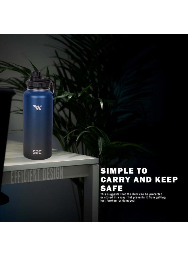 S2C Stainless Steel Water Bottle 1L (32oz) - Double Wall Vacuum Insulated, Leakproof, BPA-Free, Perfect for Gym, Travel with Spout Lid -Thermos Water Flask for Hot Water - Image 3