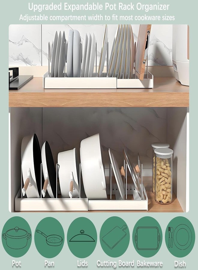MOOKA Expanding Cookware Organizer, Space saving storage for pan lids, baking trays Pot and Pan Organizers Rack,Pot Lid Organizers,Pot racks,Pot holder,Stainless steel Adjustable Dividers Kitchen - Image 4