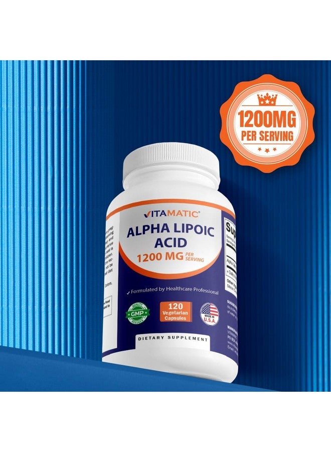 Vitamatic Alpha Lipoic Acid 1200mg Per Serving, 120 Capsules - Gluten Free, Vegetarian Capsules, Soy Free & Non-GMO - Image 5