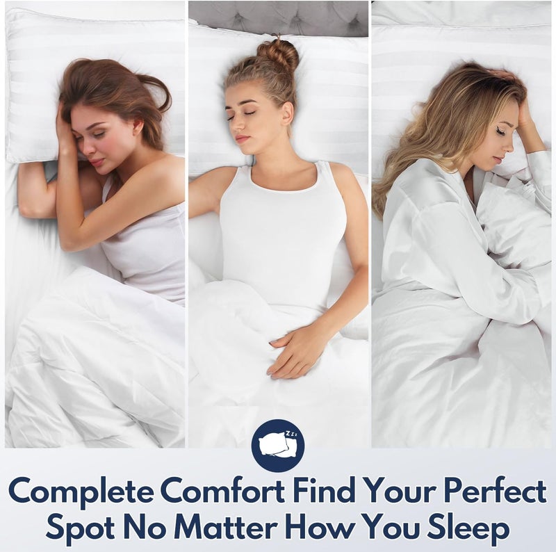 DIORIS Pillows Queen Size Set of 2 - Luxury Supportive Bed Pillows for Sleeping, Hotel Collection Pillow, Fluffy Down Alternative Microfiber Filled for Back, Stomach Sleepers - Image 3
