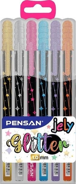 Pensan 2800 Krş 6-Piece Jely Glitter Glitter Gel Pen PE02800JK6