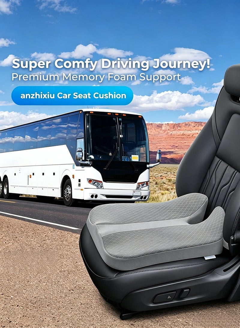 Upgraded Car Seat Cushion for Driving - Orthopedic Memory Foam Wedge Pillow for Lower Back Pain, Hip & Tailbone Support - Comfort Booster Seat for Office Chair, Truck & Home (Universal Fit, Zippered Cover) - Image 5