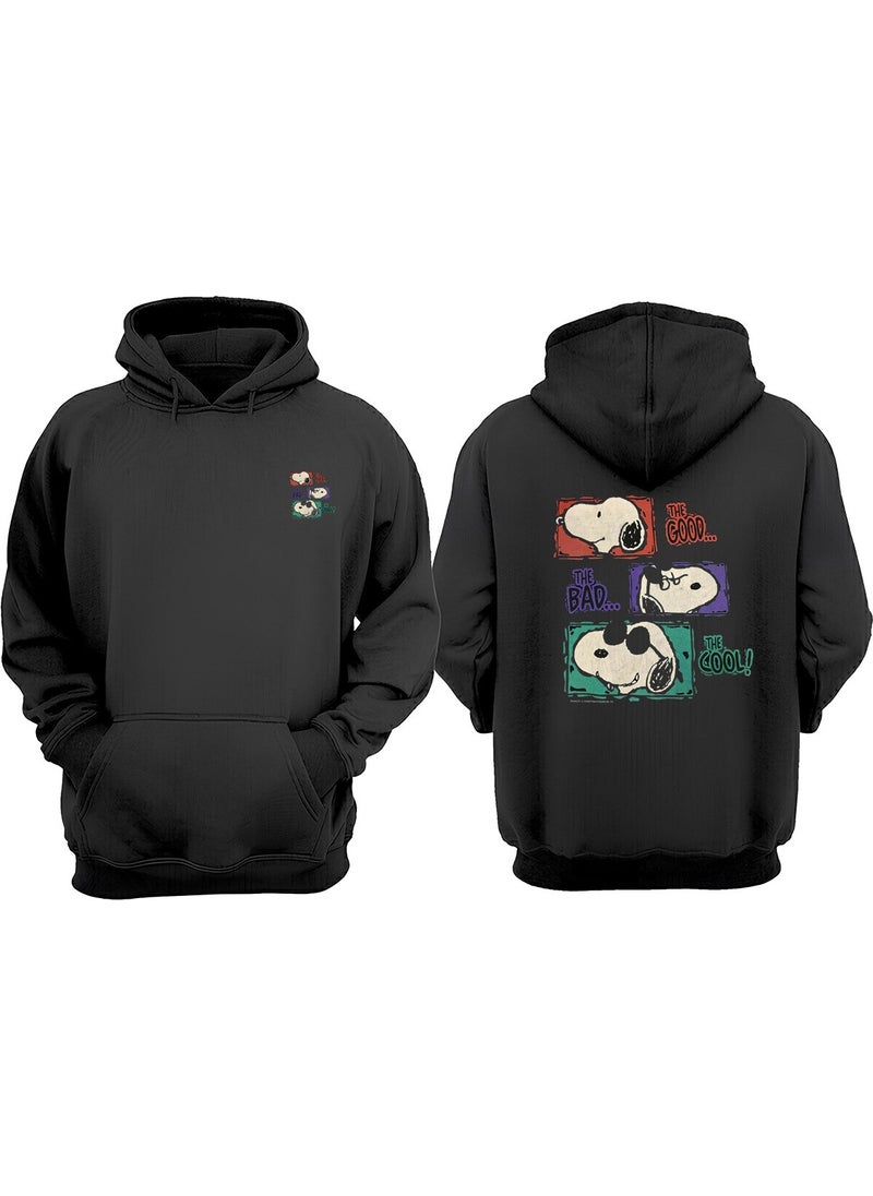 The Wert - Unisex Good Bad Cool Design Front Back Printed Regular Fit Black Sweatshirt - Image 1