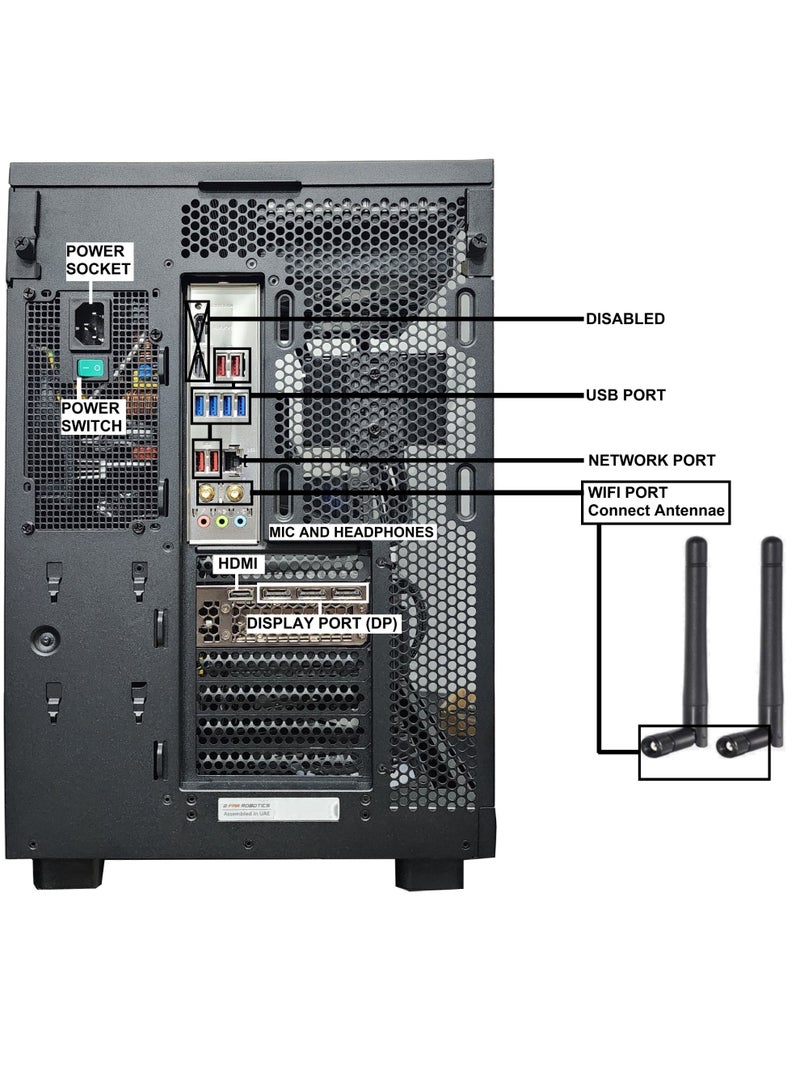 2 FAR ROBOTICS T-300 - AMD Ryzen 7 9800X3D | RTX 5080 | 32GB DDR5 | 2TB NVME M.2 SSD | Windows 11 pro | 1 Year Warranty | WIFI | BLUETOOTH | Liquid Cooled Gaming PC [T-399 V4] Black - Image 4