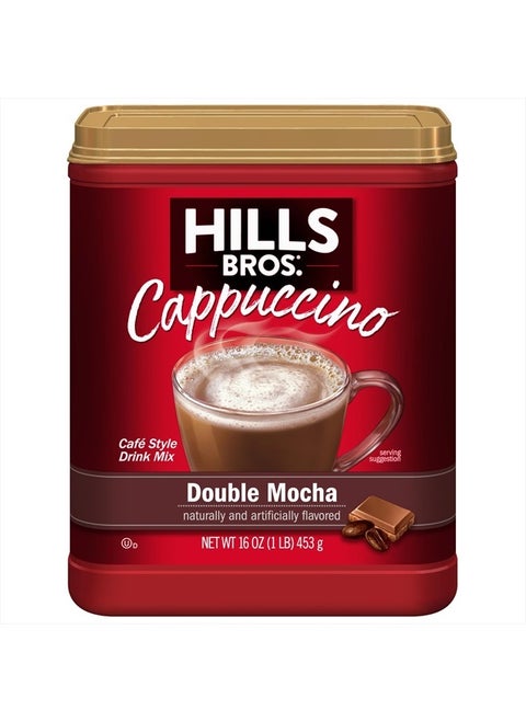 Instant Double Mocha Cappuccino Mix, Easy to Use, Enjoy Coffeehouse Flavor from Home, Frothy, Rich Chocolate, Brown, 16 Oz