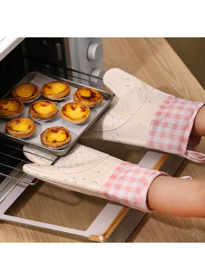 هومستر 1 زوج من قفازات الفرن ، قفاز فرن المطبخ ، مقاومة للحرارة العالية ، مع سطح السيليكون غير المنزلق للطبخ - Image 2