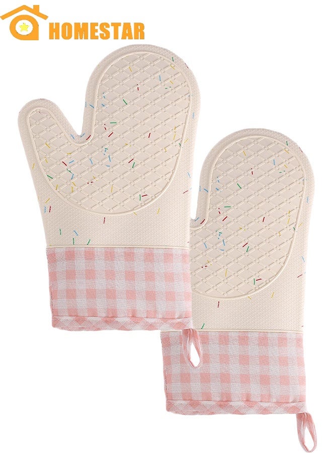 هومستر 1 زوج من قفازات الفرن ، قفاز فرن المطبخ ، مقاومة للحرارة العالية ، مع سطح السيليكون غير المنزلق للطبخ - Image 1