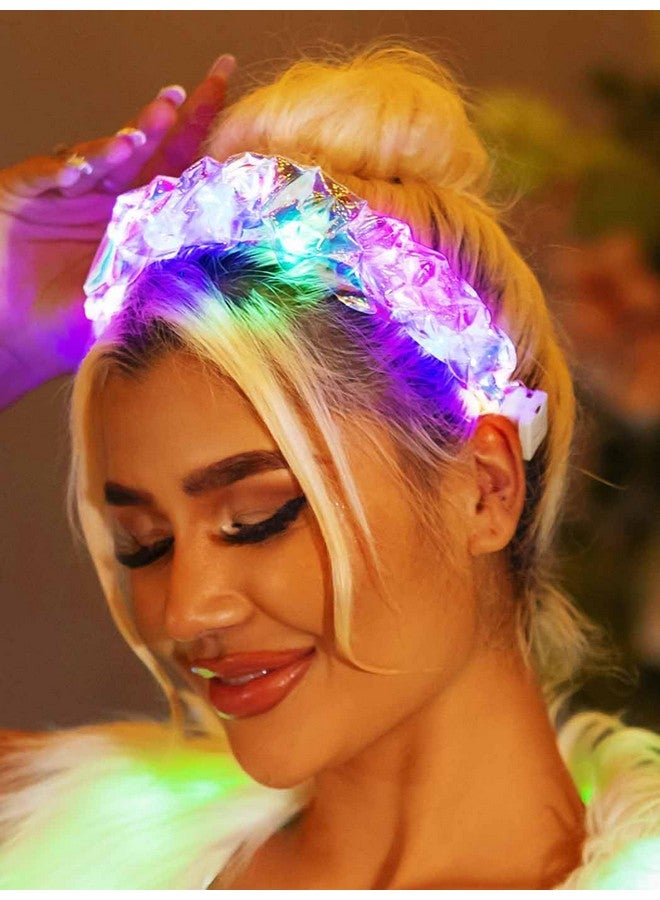 CAKURE Akure Light Up Headband Flash Glowing Hair Band Luminous Headbands Laser Hair Hoop For Nightclub Party Costume Headwear Decoration Hair Accessories For Women And Girls - Image 4