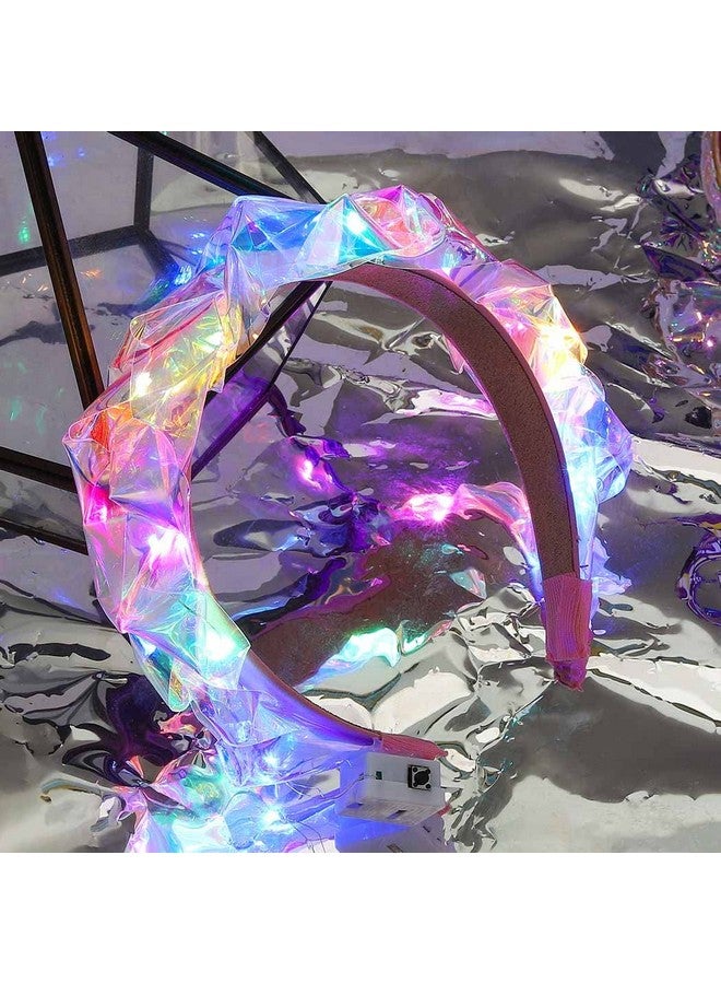 CAKURE Akure Light Up Headband Flash Glowing Hair Band Luminous Headbands Laser Hair Hoop For Nightclub Party Costume Headwear Decoration Hair Accessories For Women And Girls - Image 3