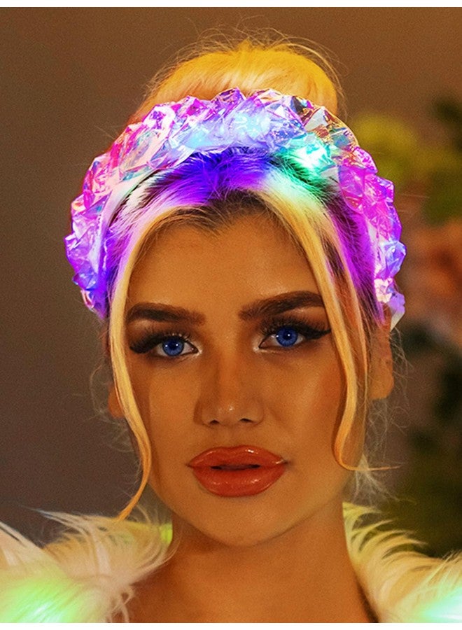 CAKURE Akure Light Up Headband Flash Glowing Hair Band Luminous Headbands Laser Hair Hoop For Nightclub Party Costume Headwear Decoration Hair Accessories For Women And Girls - Image 2