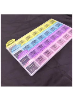 Pill Organizer Box, Weekly Pill Organizer Box, Pill Case, Pill Dispenser, Pill Boxes, Pill Finder, Pill Box, 4 Line Pill Storage Box -