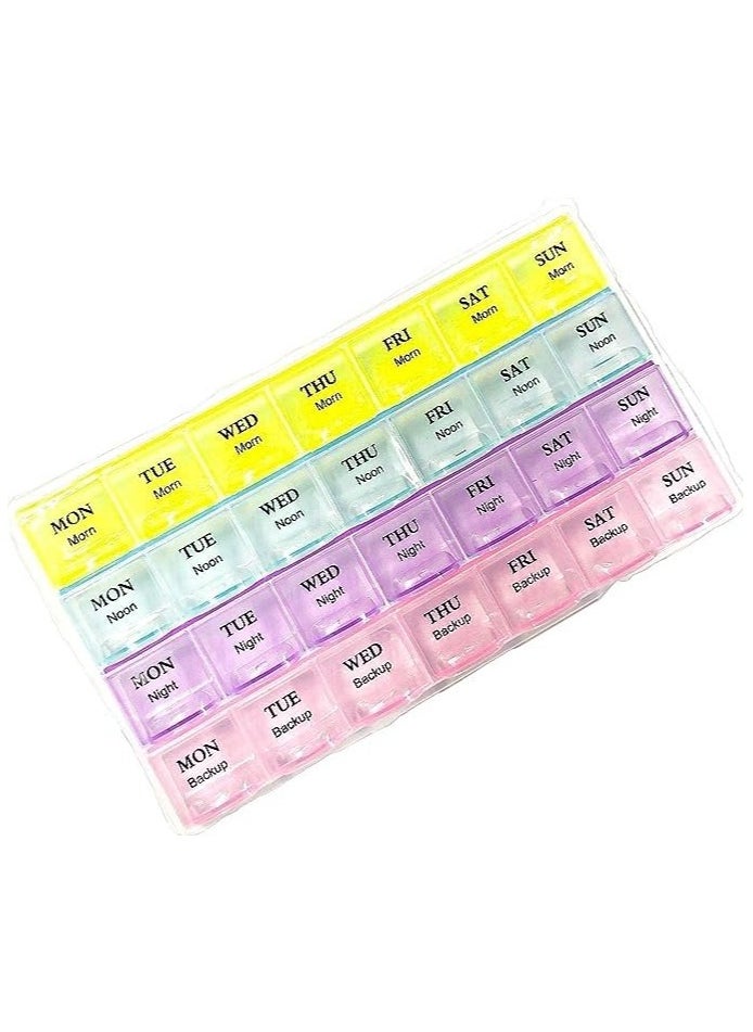 Generic - Pill Organizer Box, Weekly Pill Organizer Box, Pill Case, Pill Dispenser, Pill Boxes, Pill Finder, Pill Box, 4 Line Pill Storage Box - - Image 1