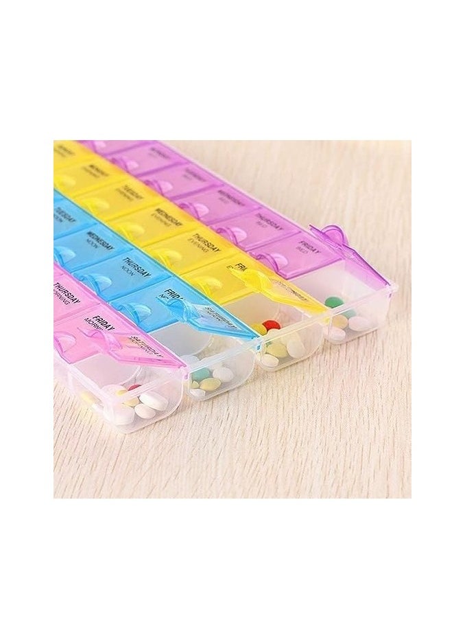 Generic - Pill Organizer Box, Weekly Pill Organizer Box, Pill Case, Pill Dispenser, Pill Boxes, Pill Finder, Pill Box, 4 Line Pill Storage Box - - Image 1