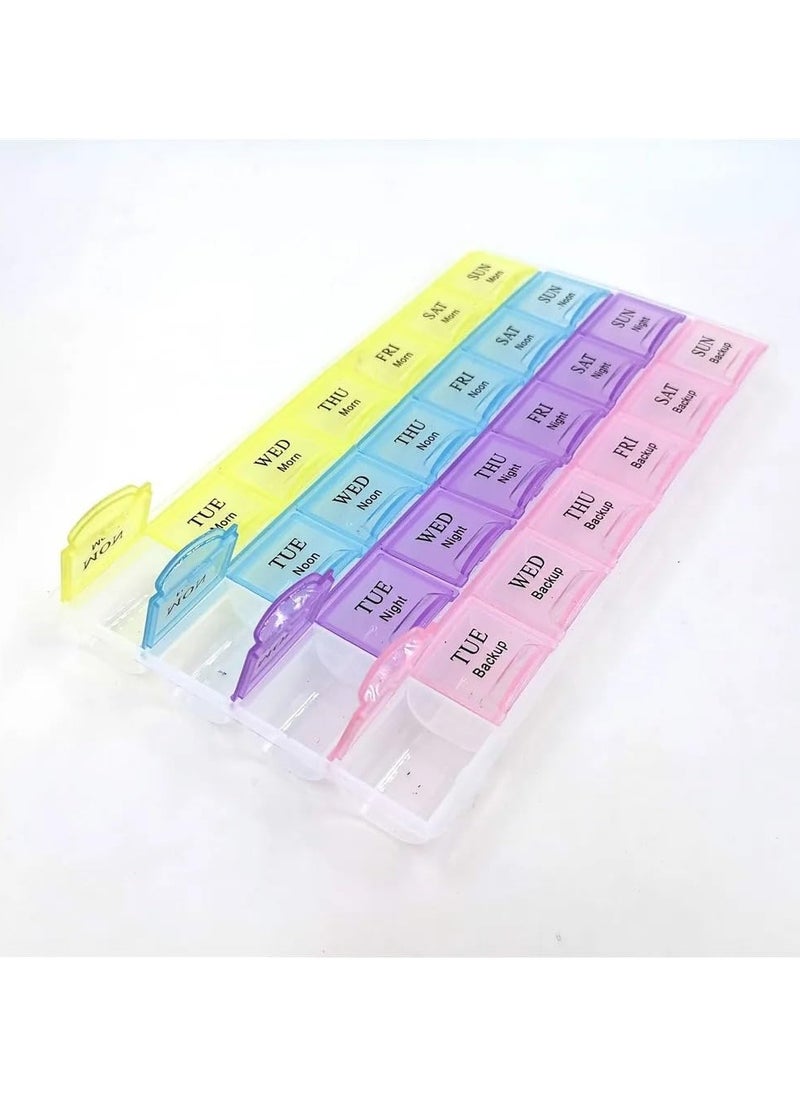 Generic - Pill Organizer Box, Weekly Pill Organizer Box, Pill Case, Pill Dispenser, Pill Boxes, Pill Finder, Pill Box, 4 Line Pill Storage Box - - Image 1