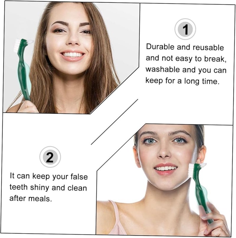 3Pcs Dual Head Denture Cleaning Brush Set For False Teeth Maintenance - Image 5
