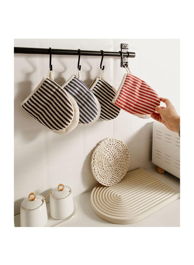 2-Pack Mini Oven Mitts, Heat Resistant Cotton Pot Holders, 18x14 cm, Soft Short Oven Gloves for Baking, Grilling, BBQ, Black - Image 2