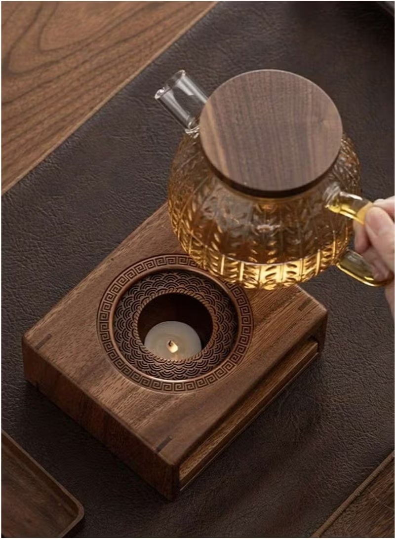 nookly Wooden Teapot Warmer Candle Tea Warmer, Teapot Heating Base Tea Light Heater for Coffee Milk Tea Home Office Tea Rituals - Image 5