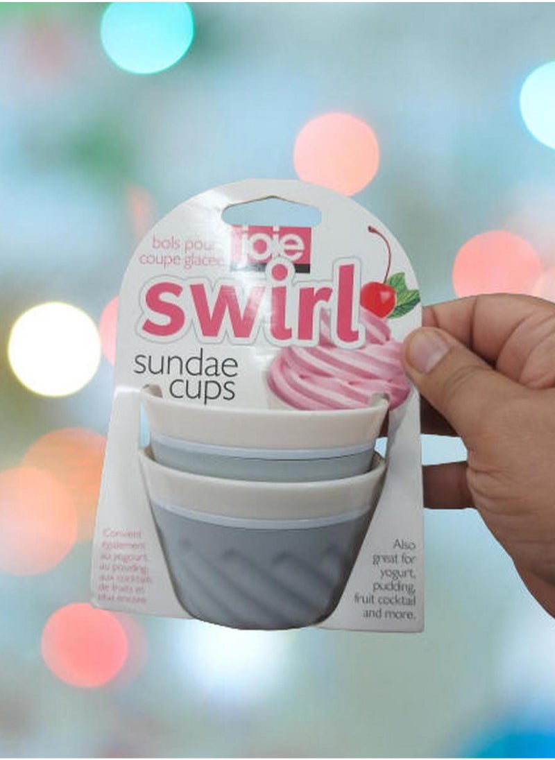 joie - Swirl Sundae Cup Pack Of 2 Off White & Grey - Image 1