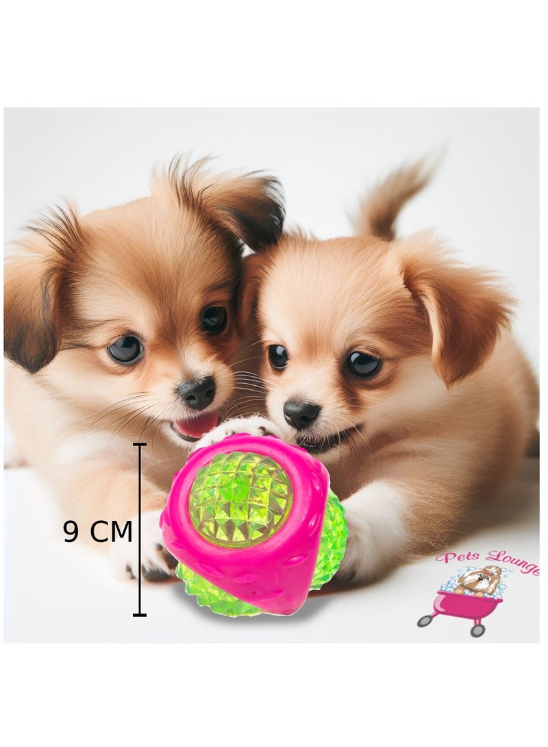 PL - Sparkling Spiked Ball Toy - Pink-Green - Image 2