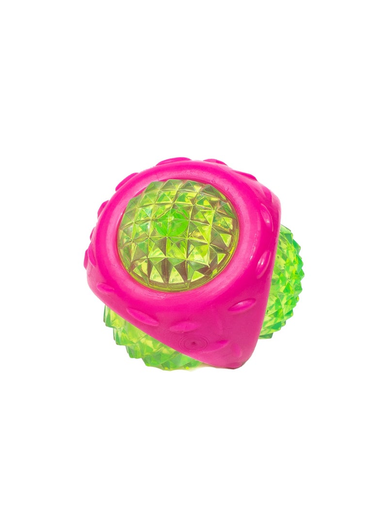 PL - Sparkling Spiked Ball Toy - Pink-Green - Image 1