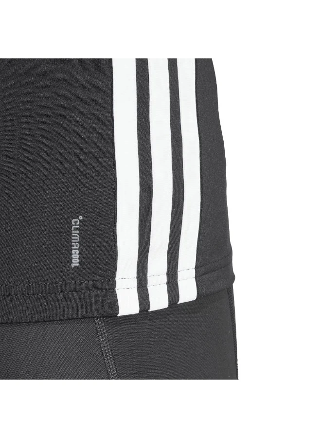 adidas تيشيرت نسائي طويل بثلاث خطوط أساسي للتمارين