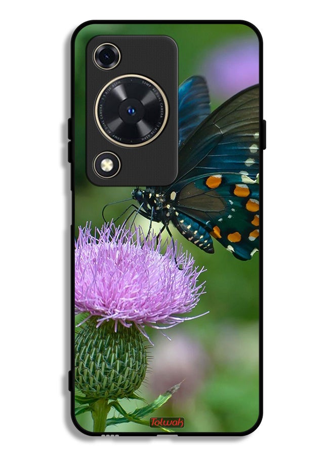 Tolwak Huawei Nova Y72S Protective Case Cover Butterfly Sitting On Flower