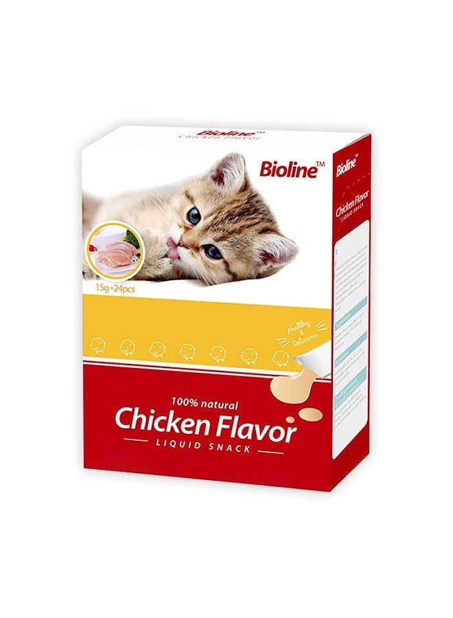 Bioline Cat Treats With Chicken - 15G (Pack of 24)