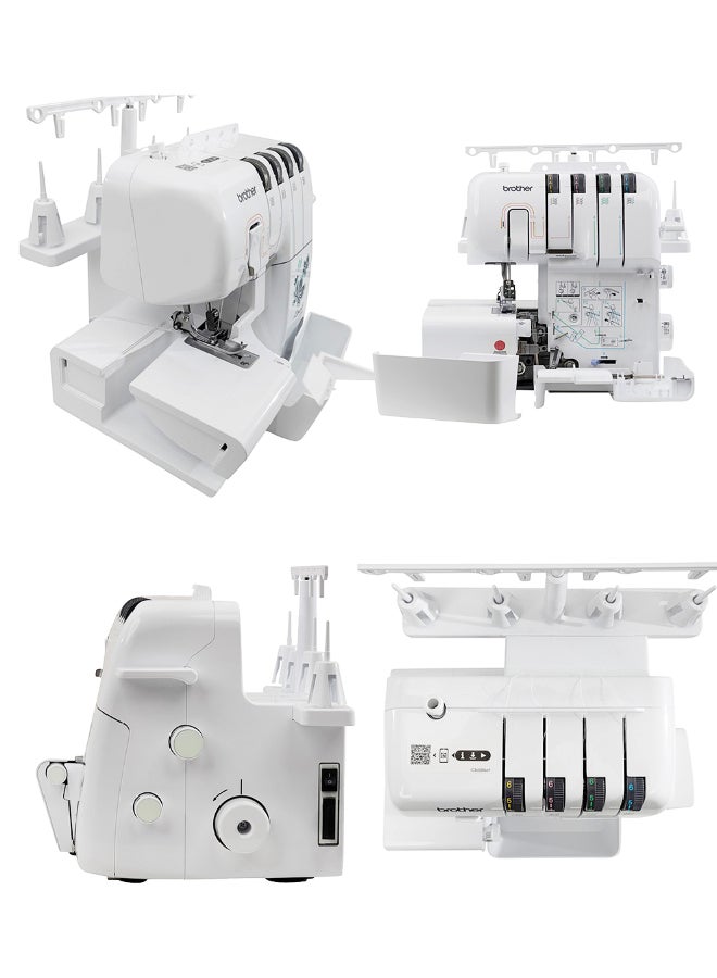 brother Electric Overlocker Sewing Machine  Ideal For Seams And Hems | Instant Rolled Hems And Decorative Effects | 3 Or 4 Thread Cut And Sew Overlock Stitches | 4 Colour Threading Guide | Stitch Width 5.0 - 7.0 Mm | Retractable Knife And Presser Foot Pressure Adjustment | Made In Vietnam 2504D White/Blue - Image 2
