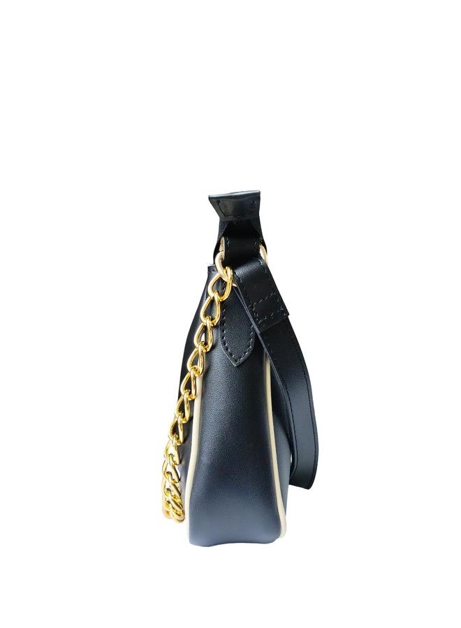 IMARS Timeless black with a refined gold-tone chain | Premium Black Shoulder bag with sling strap for women | Stylish crossbody bag | Ladies shoulder purse - Image 4