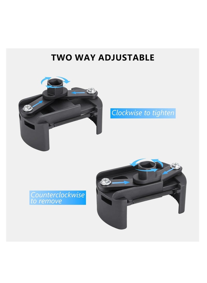 Adjustable oil filter wrench removal tool, universal oil filter cover socket wrench, suitable for small and medium-sized spin-on oil filters (80-105 mm medium oil filter removal tool) - Image 3