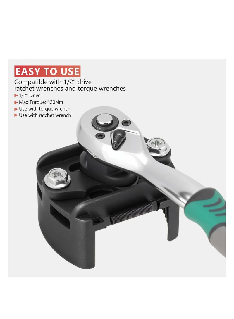 Adjustable oil filter wrench removal tool, universal oil filter cover socket wrench, suitable for small and medium-sized spin-on oil filters (80-105 mm medium oil filter removal tool) - Image 4
