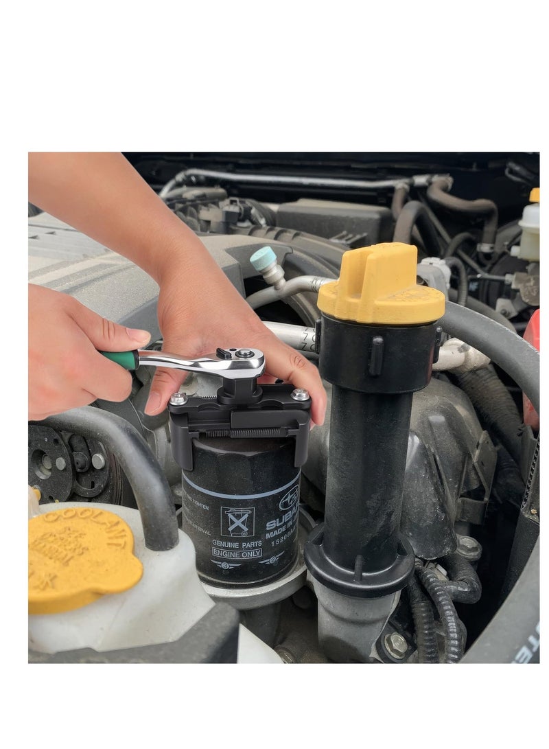 Adjustable oil filter wrench removal tool, universal oil filter cover socket wrench, suitable for small and medium-sized spin-on oil filters (80-105 mm medium oil filter removal tool) - Image 5