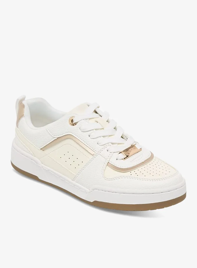 Paprika Women's Panelled Lace-Up Sneakers With Pull Tabs