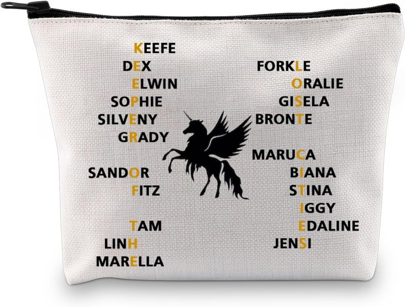 PXTIDY Foster Kee-fe Makeup Bag Keeper Lost Cities Characters Cosmetic Bag KOTLC Novel Inspired Bookish Gift