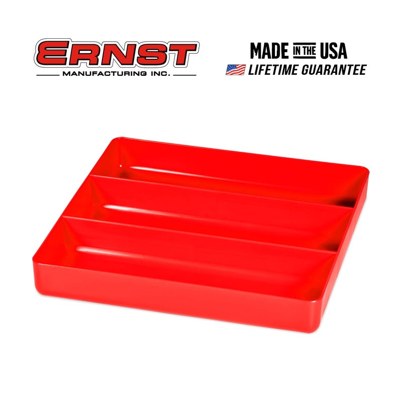 Ernst Manufacturing ERNST MFG Tool Garage Organizer Tray, Red, 3-Compartments - Made in the USA - Image 5