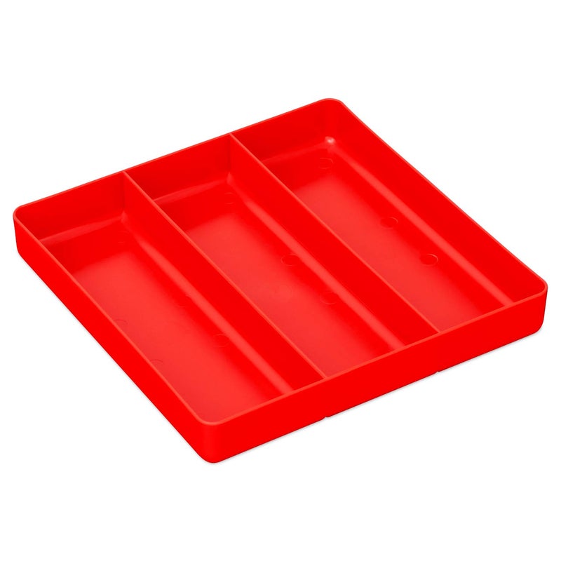 Ernst Manufacturing ERNST MFG Tool Garage Organizer Tray, Red, 3-Compartments - Made in the USA - Image 1