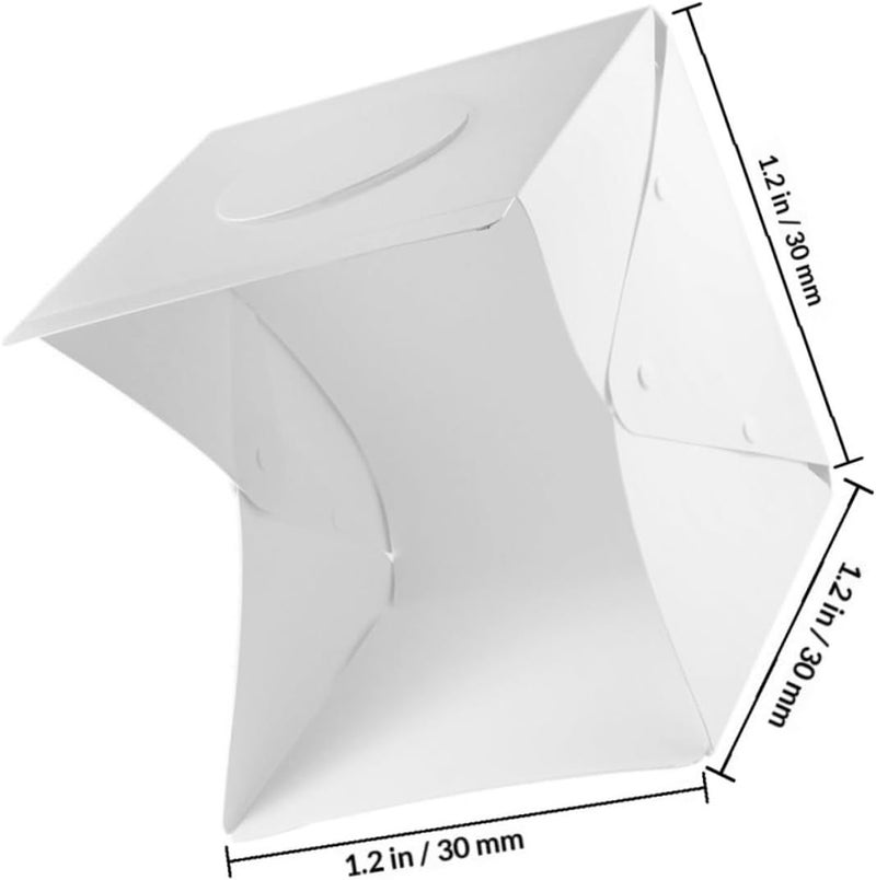 Portable Photo Light Box Tent 30cm Mini LED Softbox Kit with 2 Light Strips and Dual Backdrops (Black White) for Product Photography - Image 2