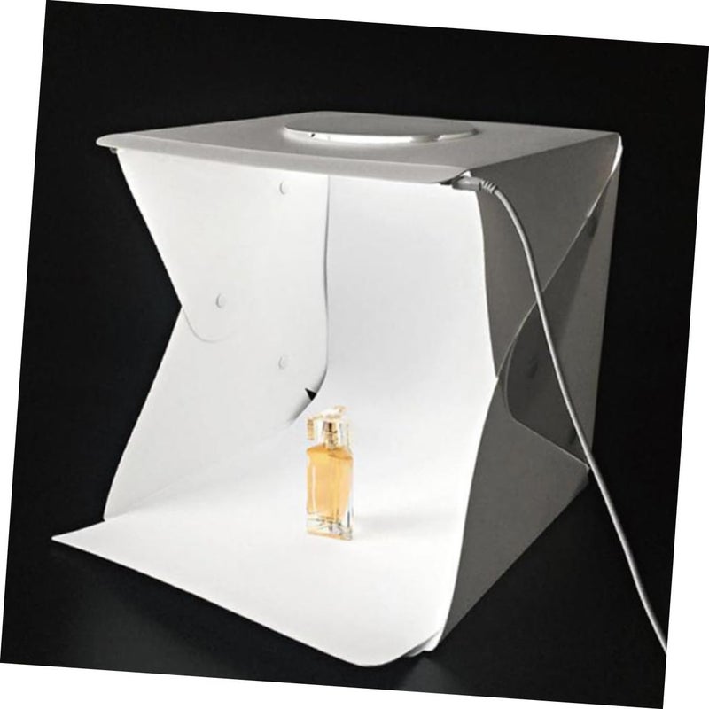 Portable Photo Light Box Tent 30cm Mini LED Softbox Kit with 2 Light Strips and Dual Backdrops (Black White) for Product Photography - Image 5