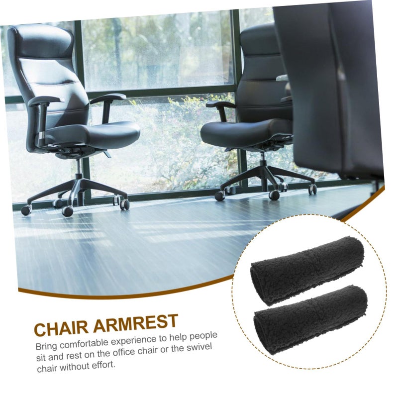 Soft Sheepskin Padded Armrest Covers For Wheelchair Office Transport Chair Washable - Image 4