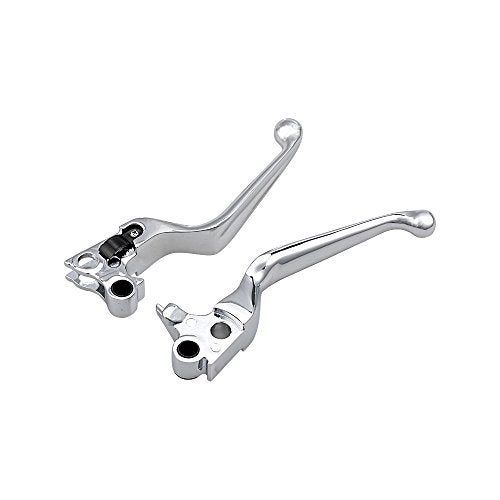 ANZIO 2X Chrome Brake Clutch Hand Levers Fit Harley Davidson Dyna XL Sportster 883 1200 Softail Fat Boy Road King - Image 1