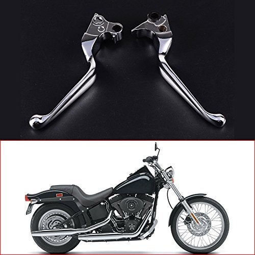 ANZIO 2X Chrome Brake Clutch Hand Levers Fit Harley Davidson Dyna XL Sportster 883 1200 Softail Fat Boy Road King - Image 2