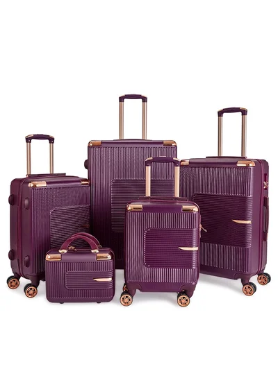 LIMRA Luggage set 5 pieces travel Bags with a distinctive design from limra maroon