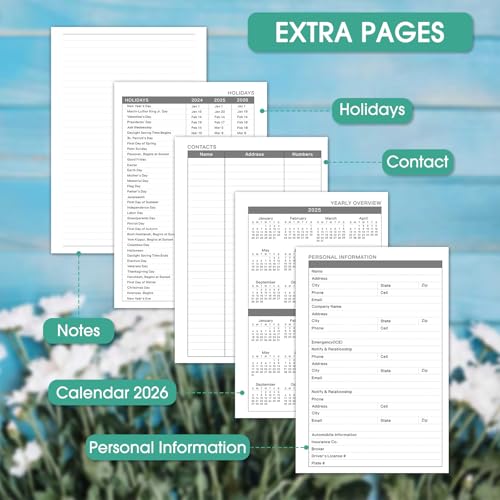 Ymumuda Academic Planner 2026, Daily Weekly and Monthly Calendar Planner (Jan. 2026-Dec. 2026),8.4"×6.3", Hardcover Notebook Teacher Supplies, Premium Thick Paper, Planners for School Work Office - Image 4