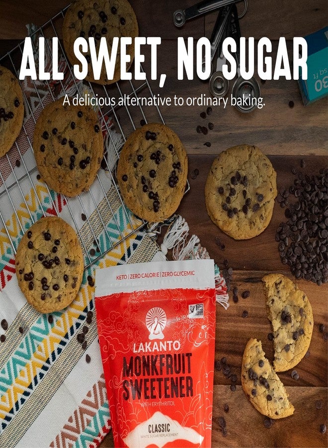Lakanto Monk Fruit Sweetener With Erythritol, White Sugar Substitute From Monk Fruit Extract, Classic White Sugar Replacement for Baking, Coffee & Tea, Gluten Free, Low Carb, Non GMO, Keto, 5 LB Bag - Image 4